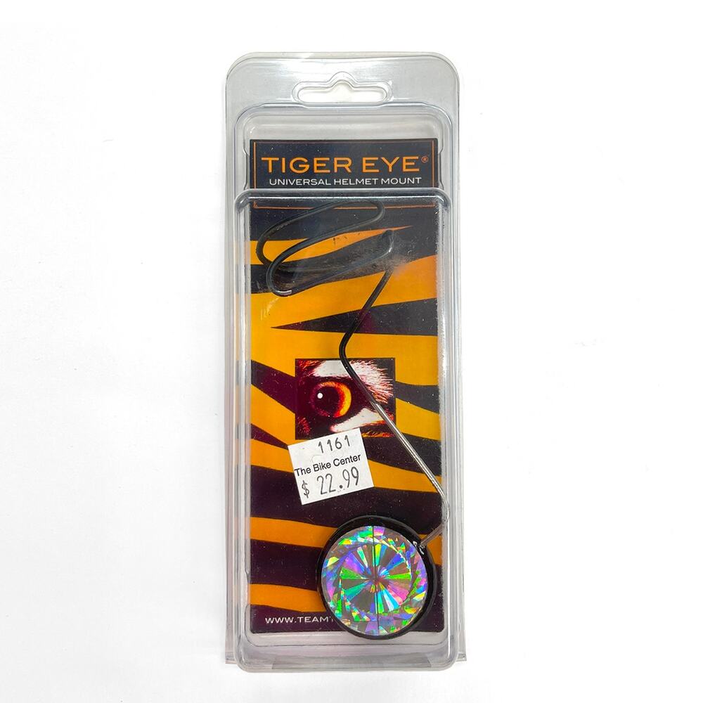 Tiger Eye Universal Helmet Mount Mirror New Stainless Steel Glass Black Silver